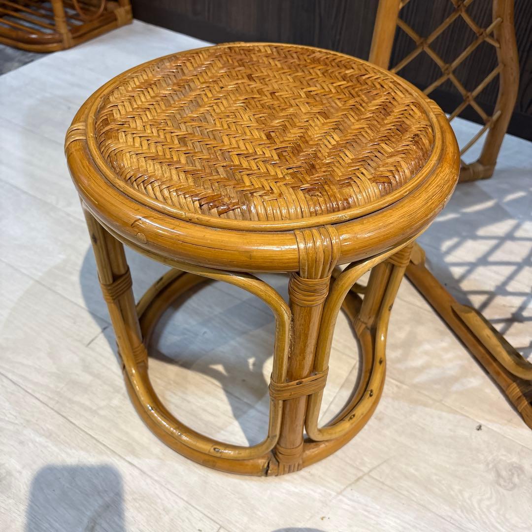 ラタン ドレッサー　スツール　鏡台　椅子　化粧台　家具 イス