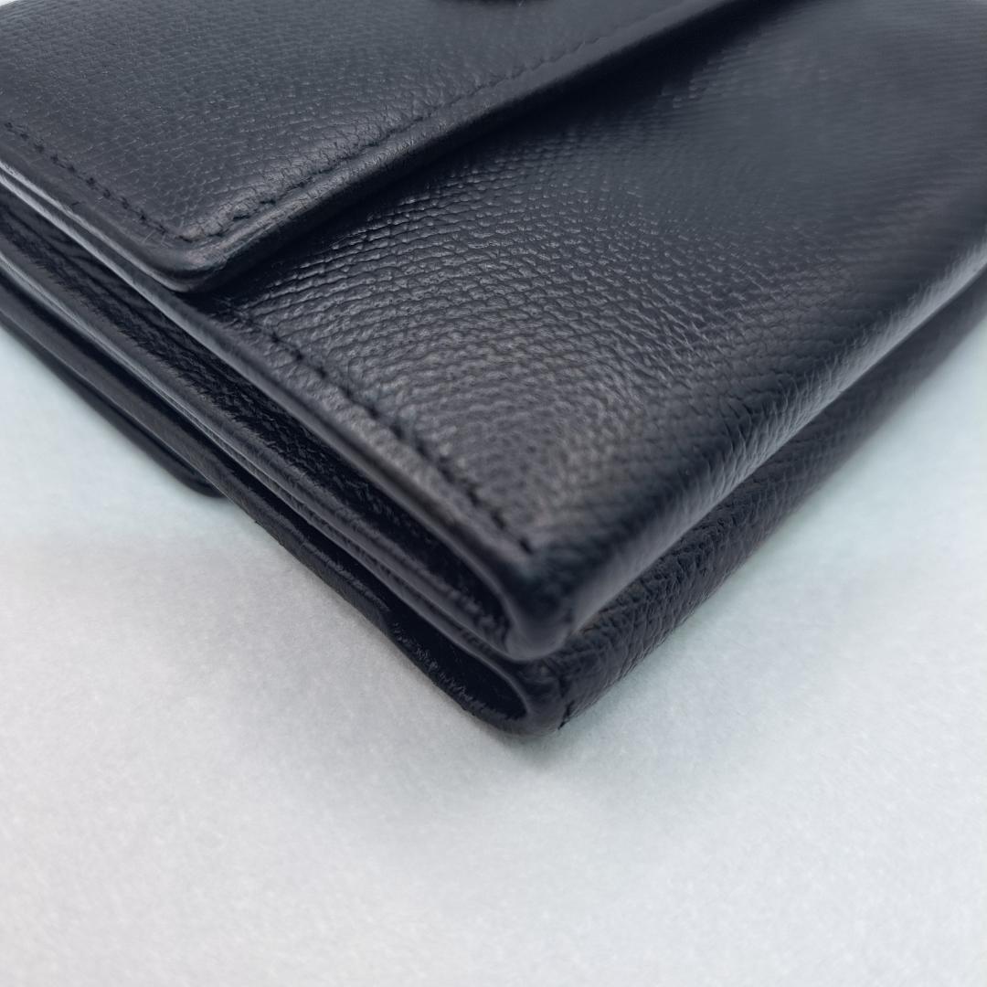 CHANEL　ココボタン　ブラック　 三つ折り財布