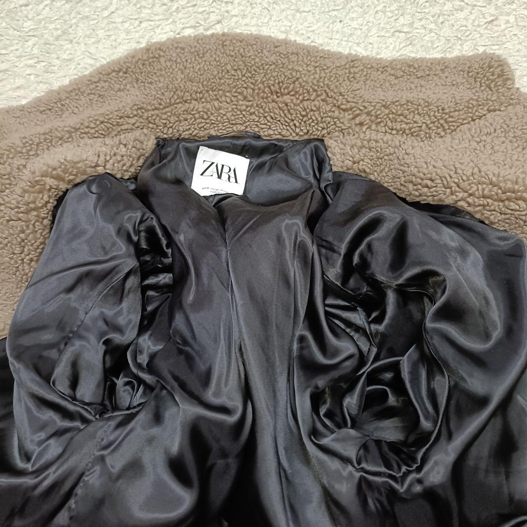 【美品】ZARA ザラ テディベア ボア チェスターコート 女優襟 ロング丈