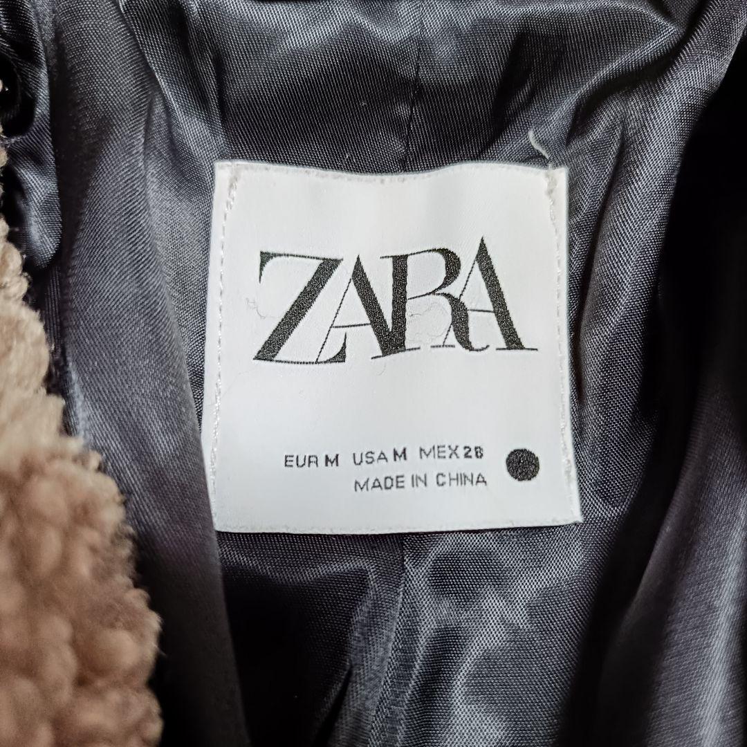 【美品】ZARA ザラ テディベア ボア チェスターコート 女優襟 ロング丈