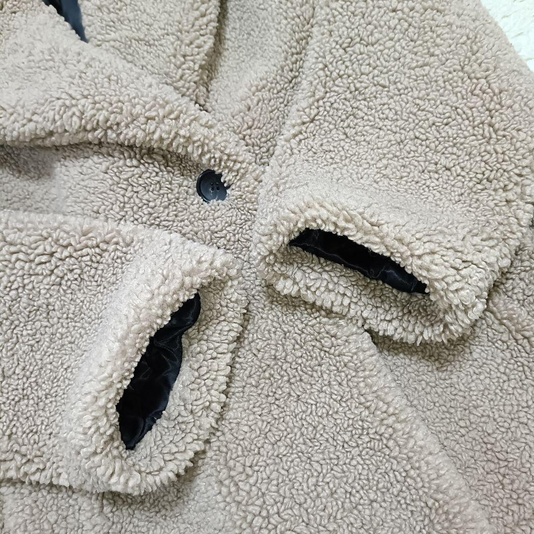 【美品】ZARA ザラ テディベア ボア チェスターコート 女優襟 ロング丈