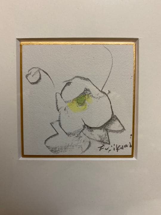 秋瞑菊　色紙画