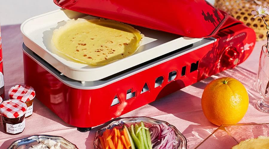 新品 アラジン SAG-RS21B ポータブル ガス ホットプレート 赤 ①