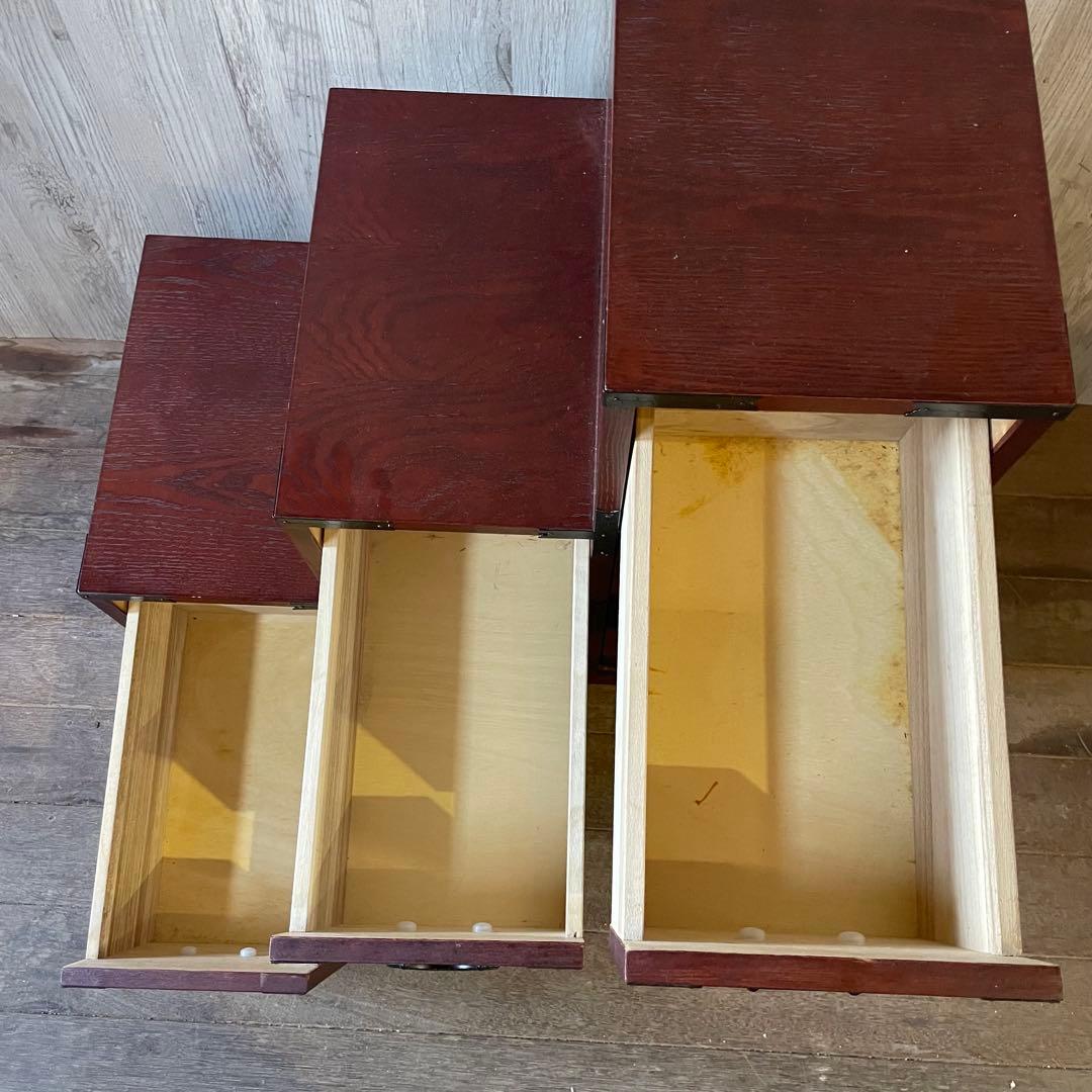階段箪笥 昭和レトロ 左下り 飾り棚 収納棚 アンティーク家具 小物収納