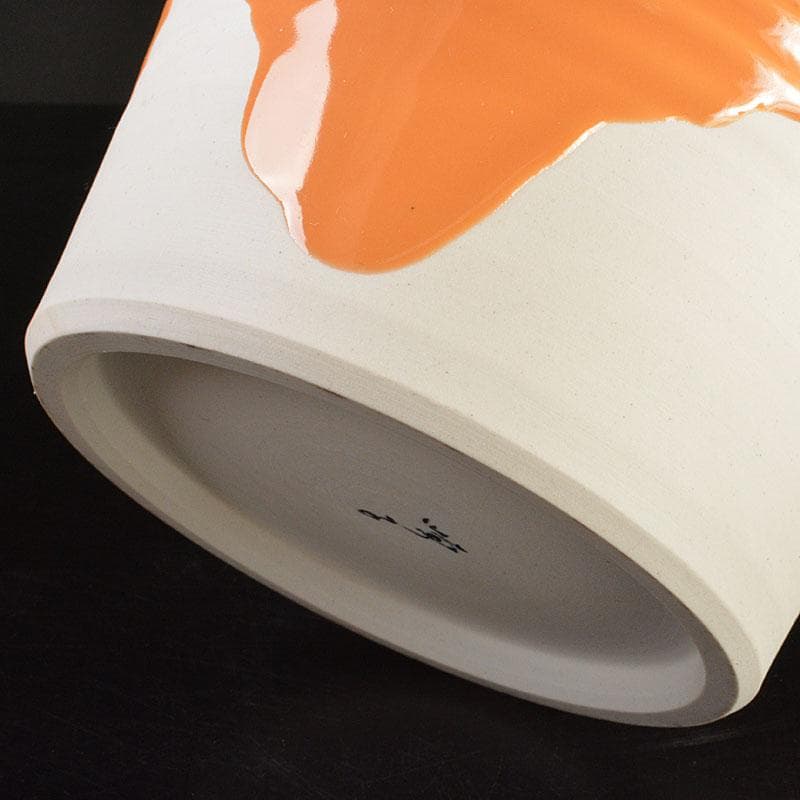 九谷焼　徳田順子(四代八十吉)作　水指　花器　共箱　C　6742C