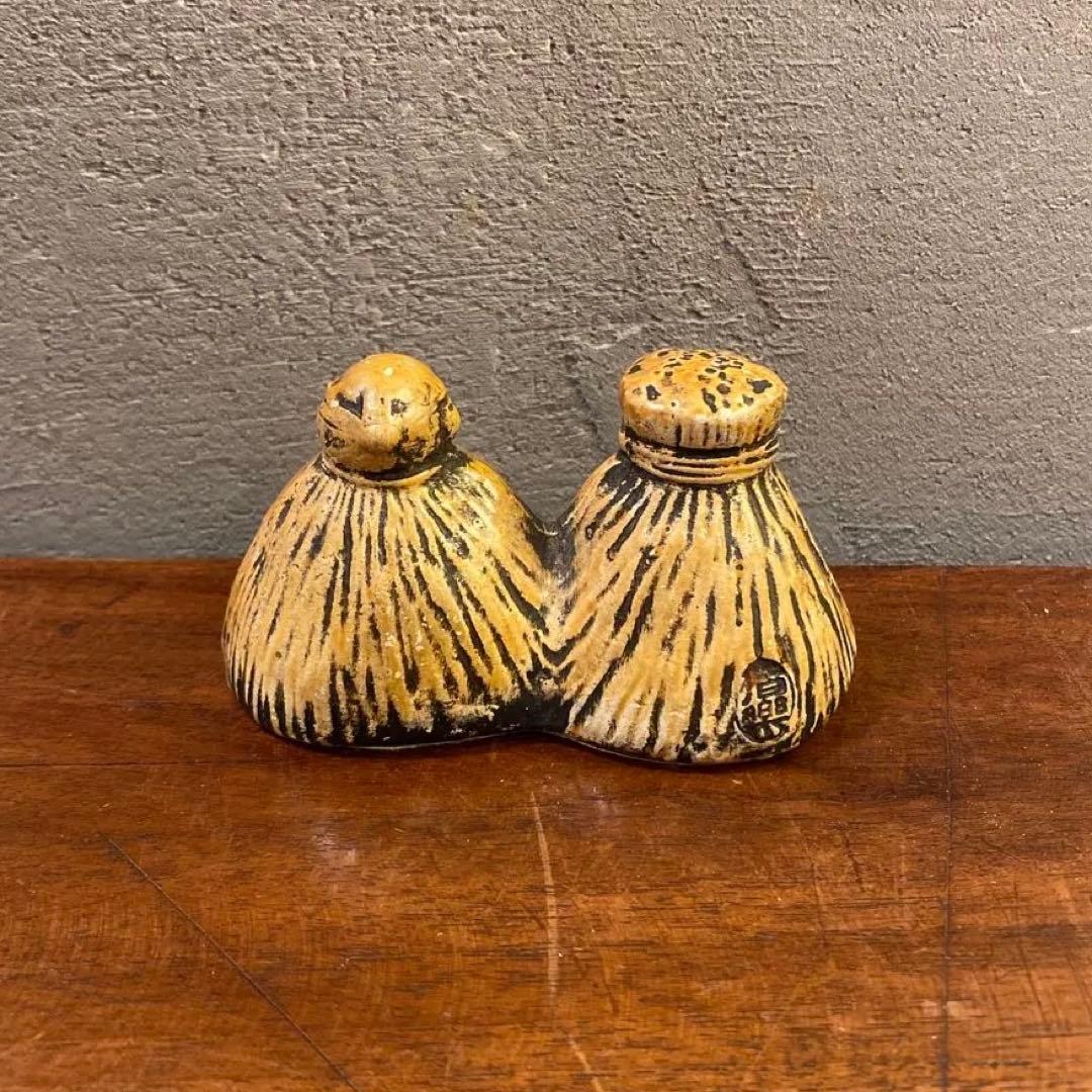 時代物 偕楽園 偕楽焼 水戸 農人形 置物 古美術 骨董品 オブジェ