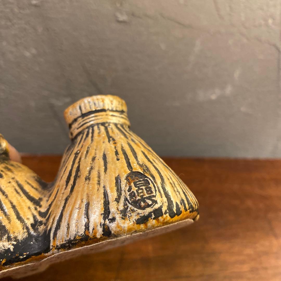 時代物 偕楽園 偕楽焼 水戸 農人形 置物 古美術 骨董品 オブジェ