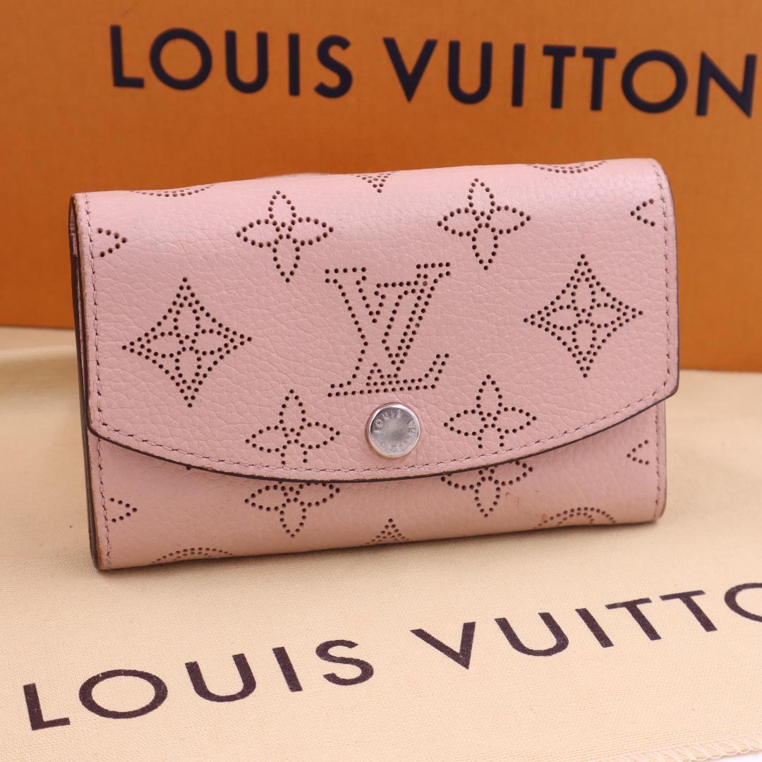 ルイヴィトン マヒナ ポルトモネ アナエ 財布 ピンク 箱付 ★イニシャル跡あり