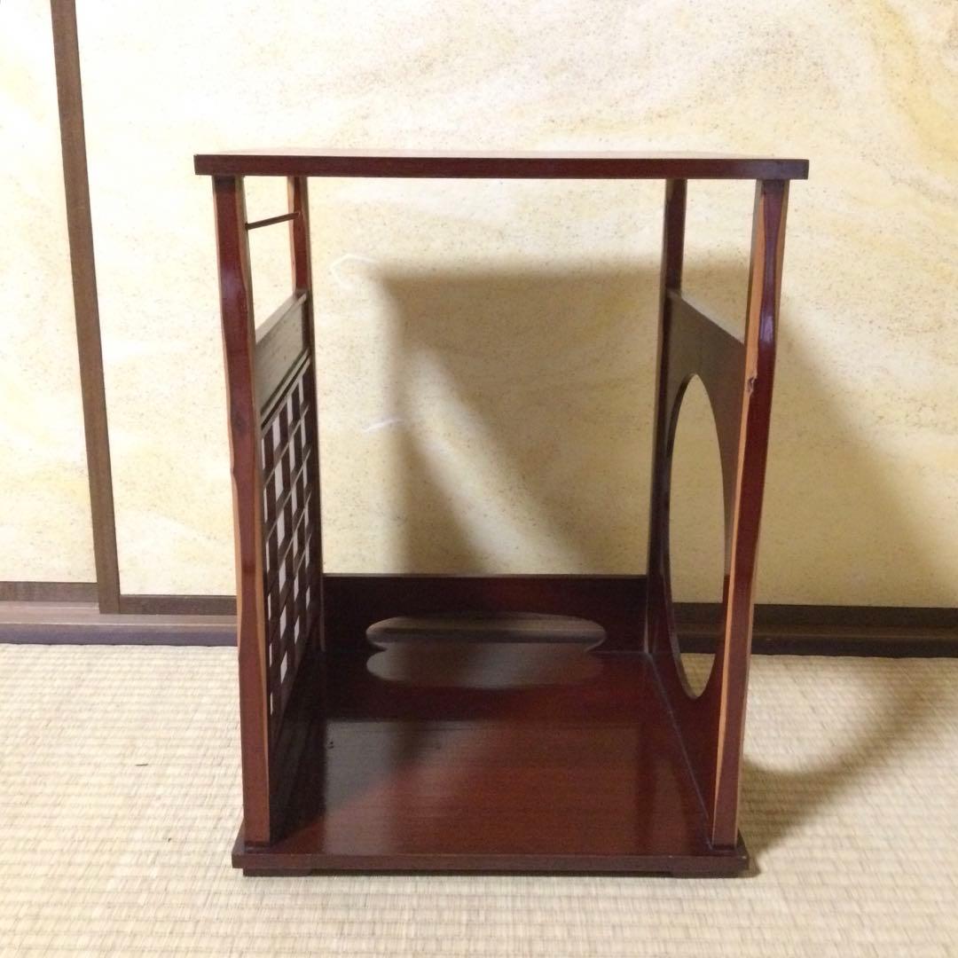 茶道具 園能斎好 吉野棚 塗師宗桂作 溜塗 茶棚 箱付 L306