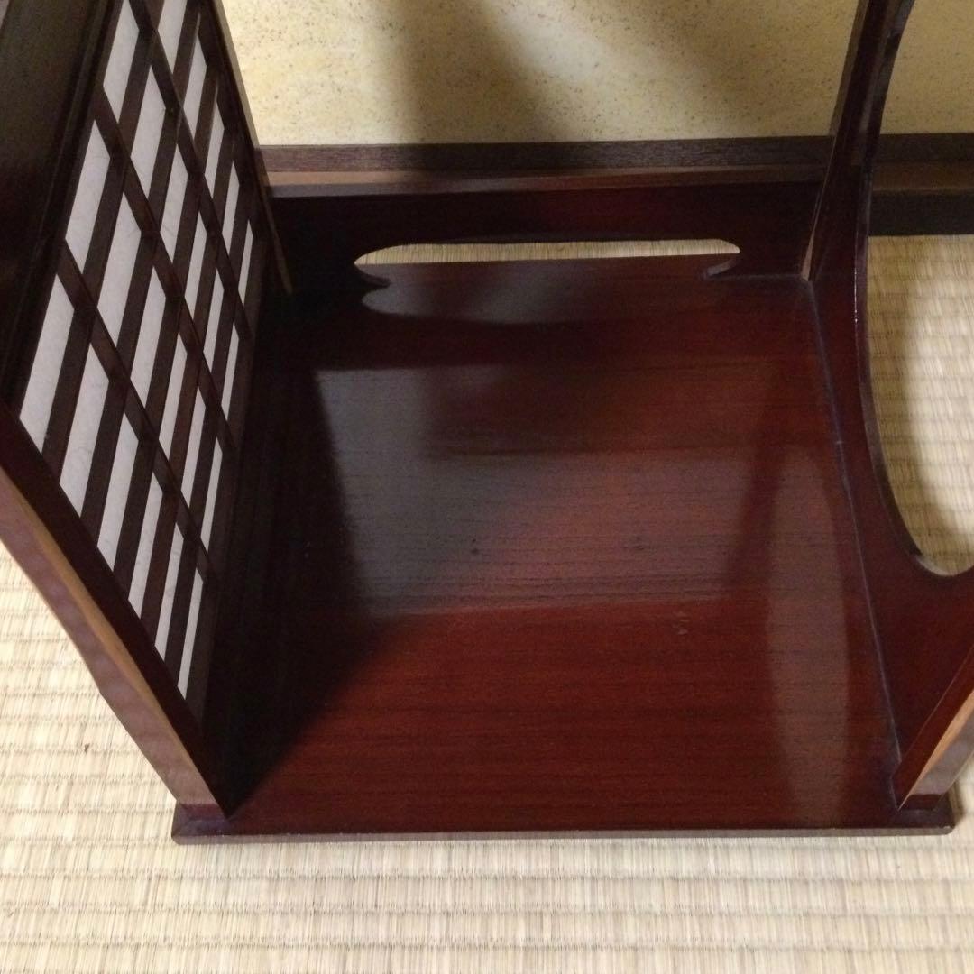 茶道具 園能斎好 吉野棚 塗師宗桂作 溜塗 茶棚 箱付 L306