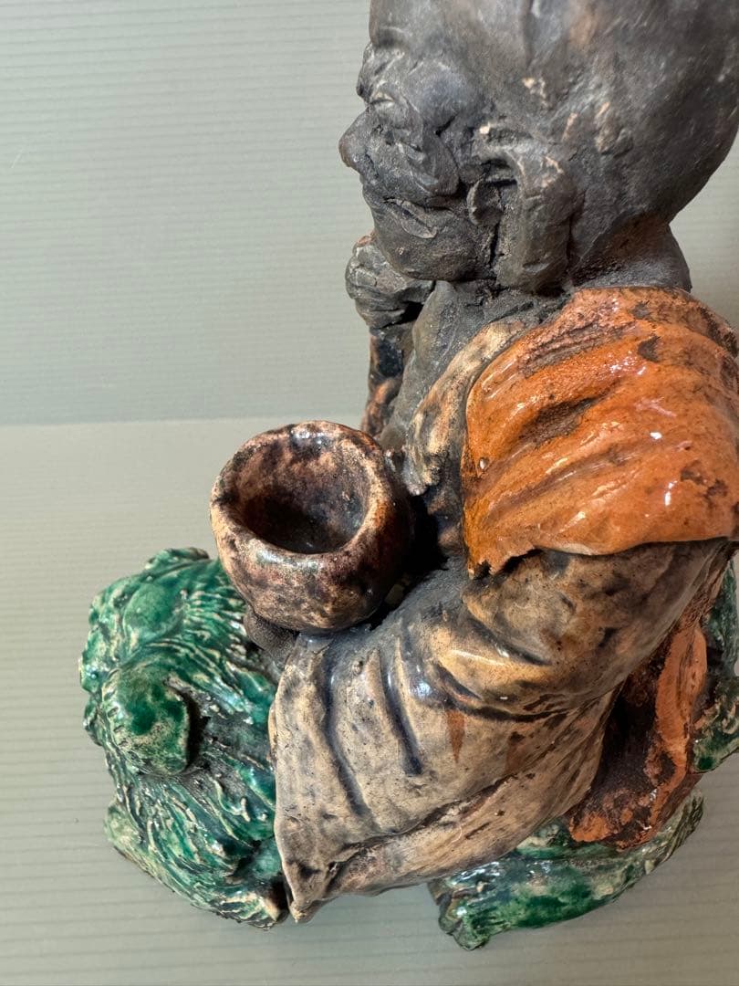 2719 時代物 人物 仙人青獅像　古美術 置物