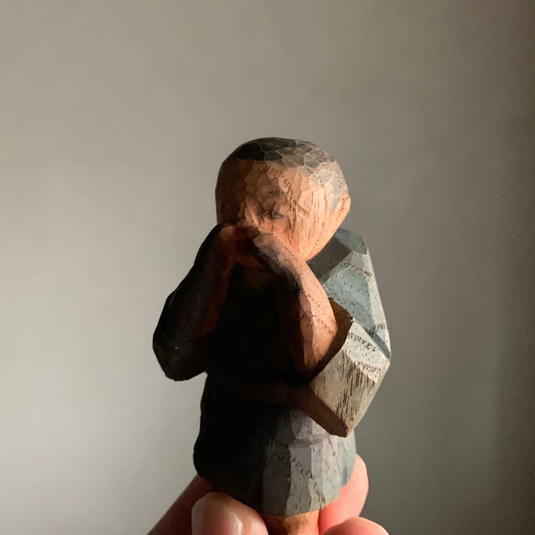 戦火にあった？ 農民人形 木端人形 農民美術 古道具 アンティーク