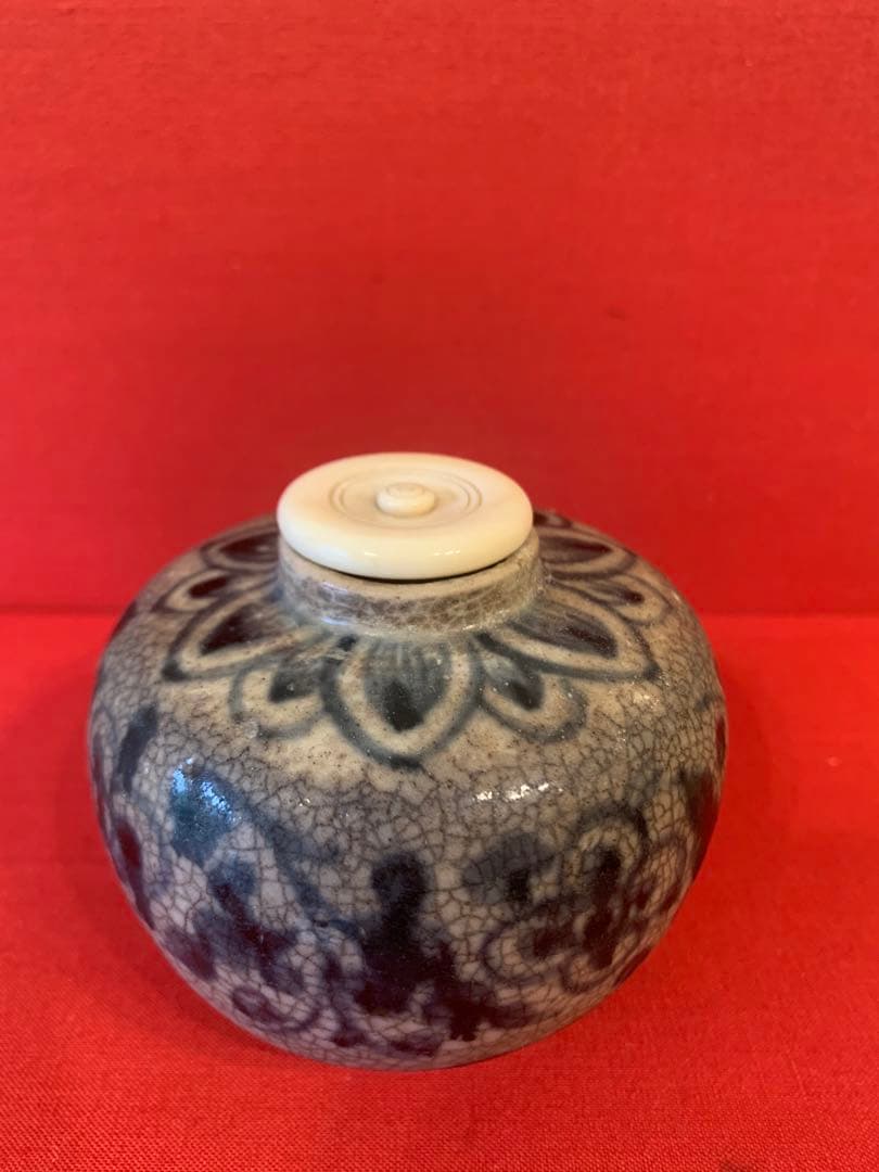 朝鮮　ベトナム　茶入　牙蓋　1客