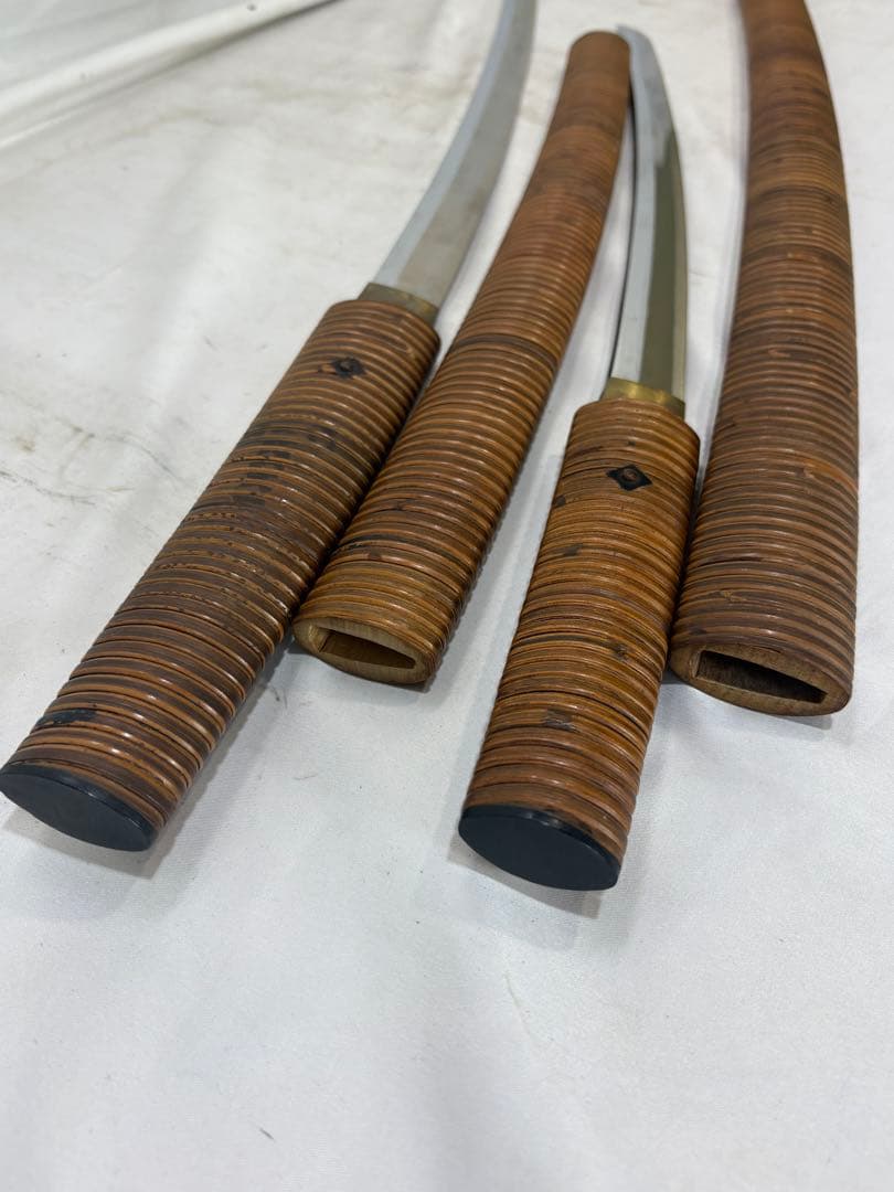 時代 武具 模造刀/100cm 68cm曲刀2本 木製鞘/