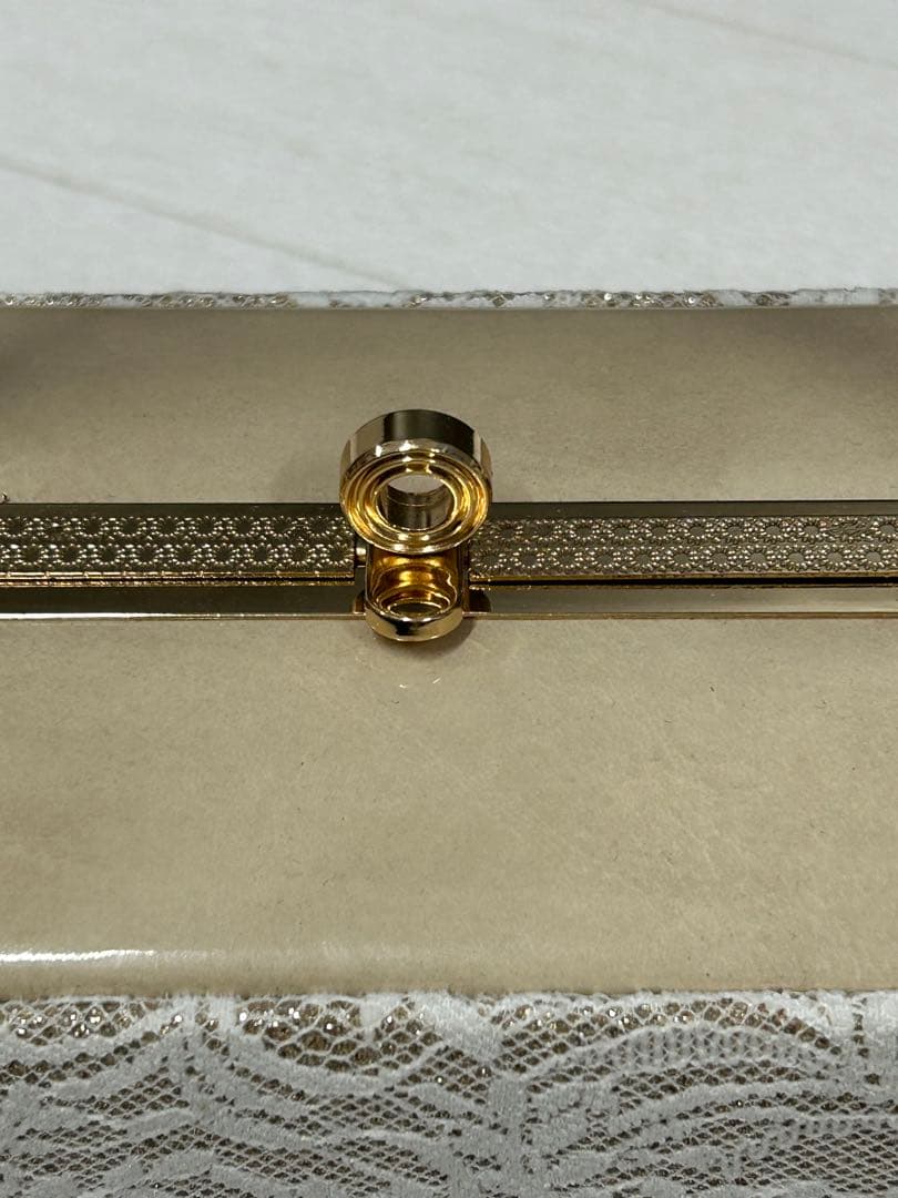 和装バッグ　ベージュ系　レース