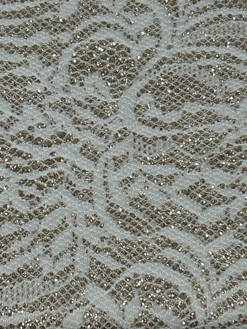 和装バッグ　ベージュ系　レース