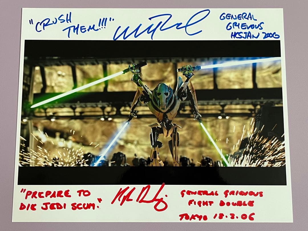 スターウォーズ　直筆サイン　グリーバス将軍　声優　CG用のアクション担当