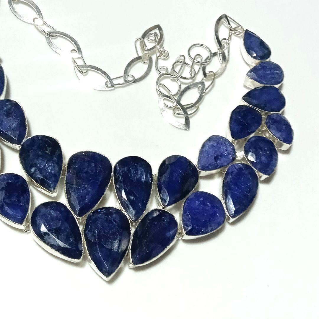 マナ 大粒サファイア 88 天然石 ネックレス ジュエリー シルバー