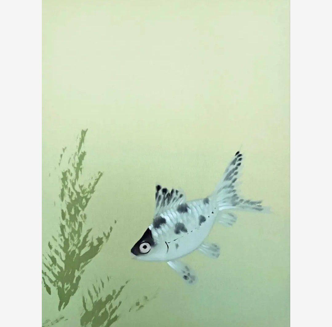 運を運ぶ三種金魚 金運 おもてなし絵 掛軸 龍神 中国風水 日本美術 インテリア