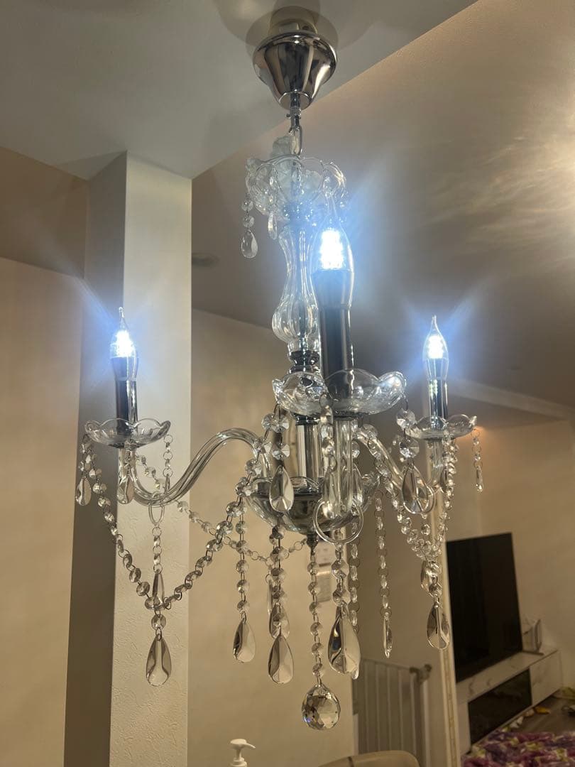 り*り様 LED電球付きクリスタルシャンデリア 3灯