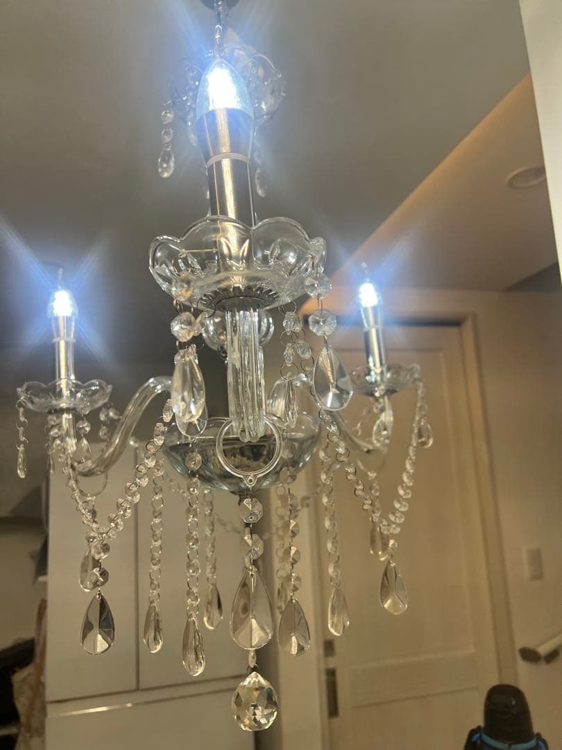 り*り様 LED電球付きクリスタルシャンデリア 3灯
