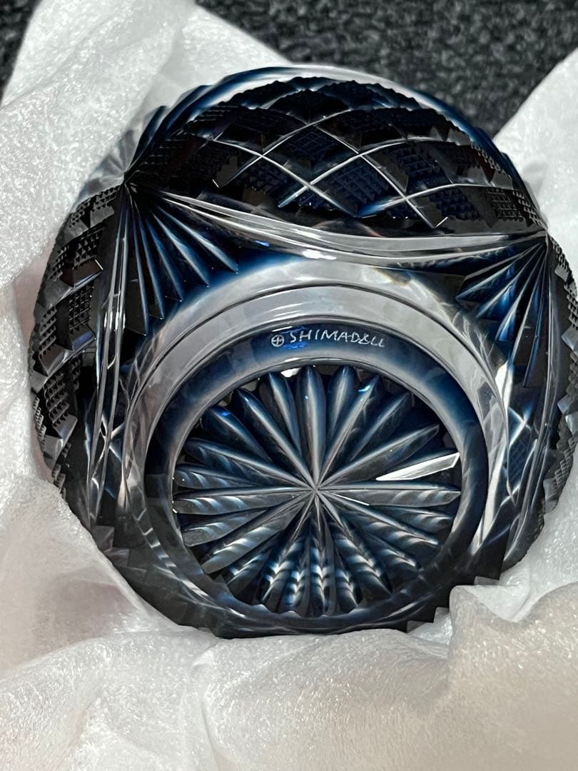 薩摩ガラス工芸作　薩摩切子　切子小付鉢