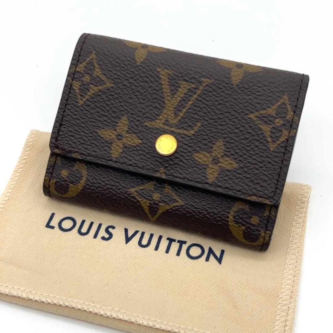 極美品★LV モノグラム 三つ折り財布 小銭入れ無し コンパクト スリム