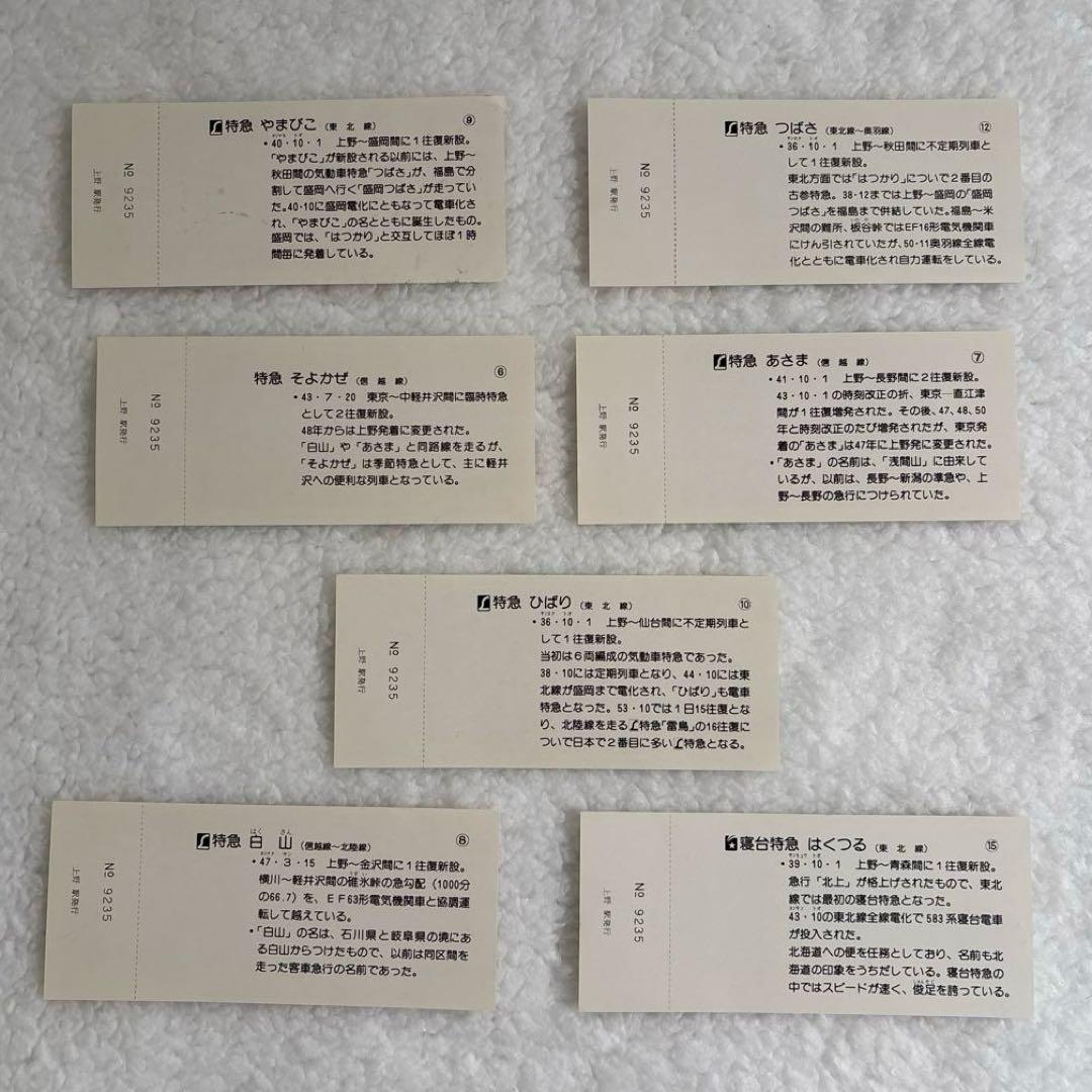 国鉄 昭和53年 絵入り特急ヘッドマーク記念入場券 7枚セット