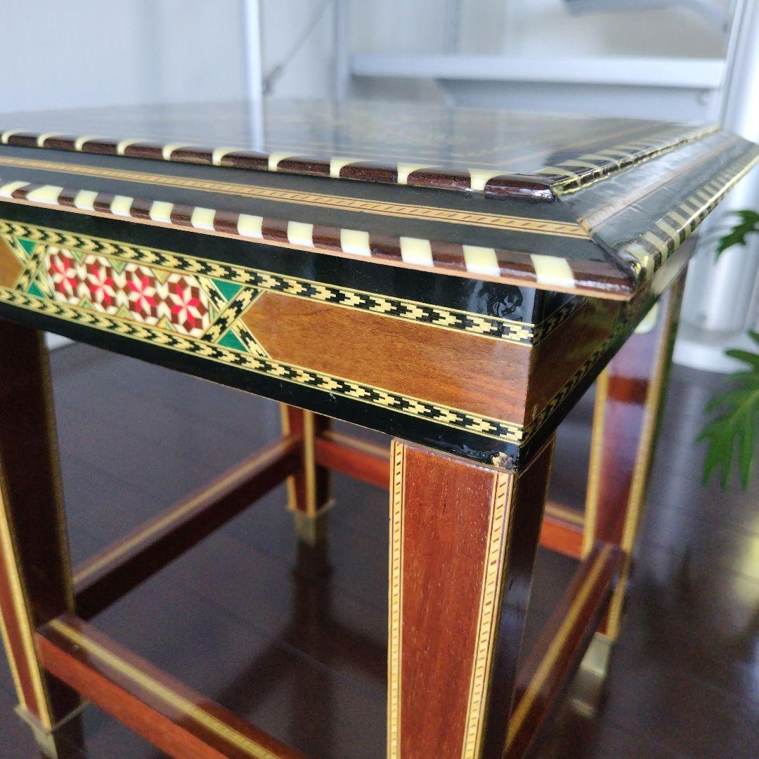 アンティーク 象嵌 寄木細工 天然木 ウッドチェア 飾り台