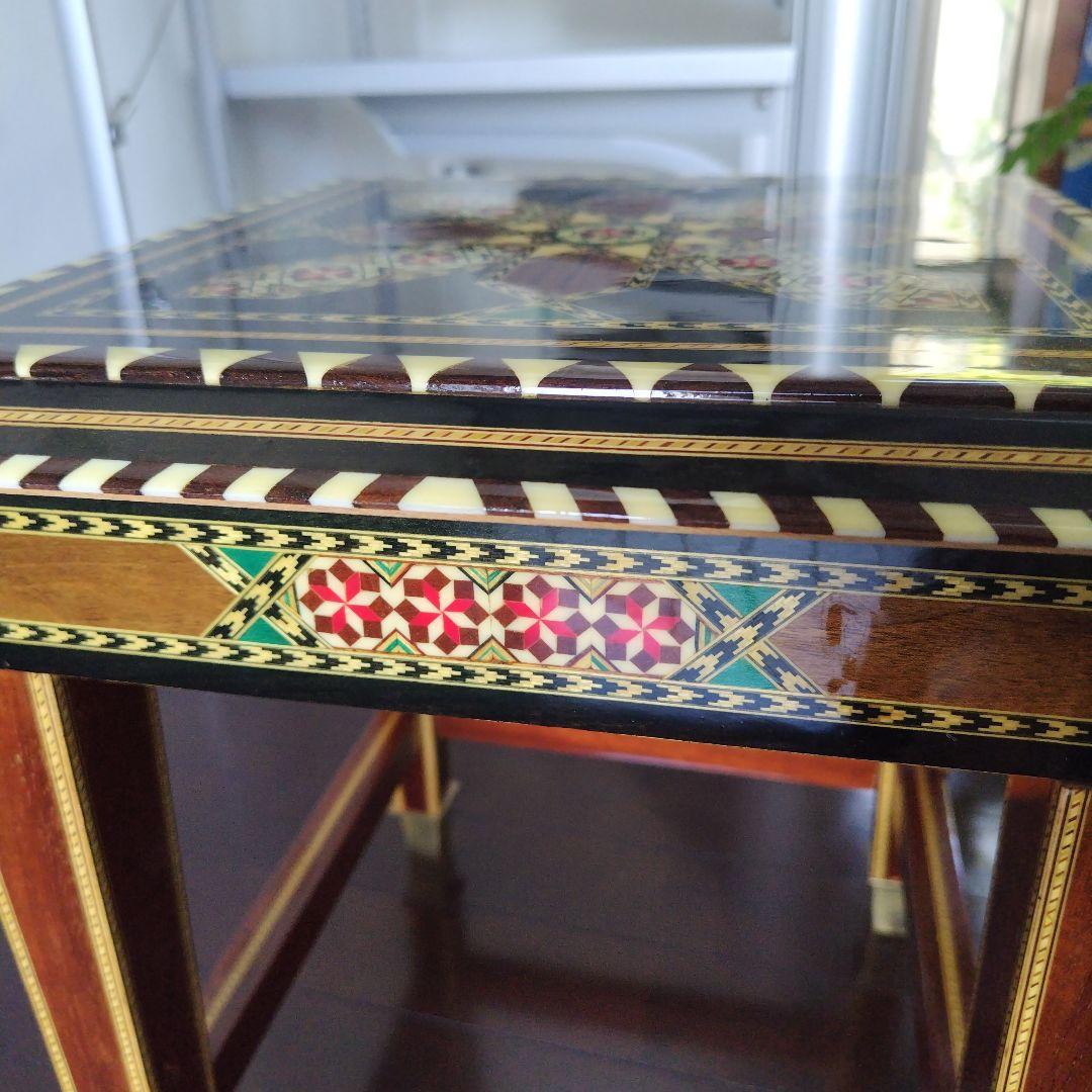 アンティーク 象嵌 寄木細工 天然木 ウッドチェア 飾り台