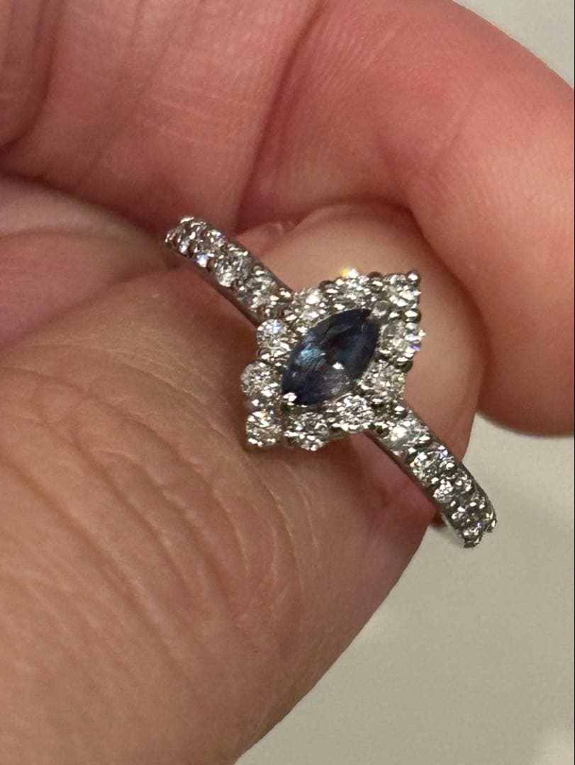 鑑別書付★未使用に近い美品★希少石アレキサンドライト×ダイヤモンドプラチナリング