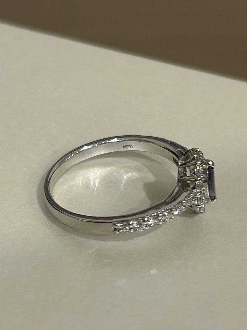 鑑別書付★未使用に近い美品★希少石アレキサンドライト×ダイヤモンドプラチナリング