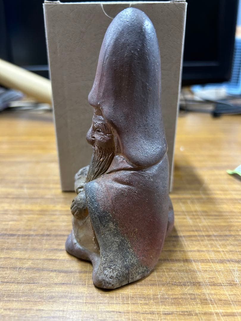 【箱付き】福禄寿　備前焼　七福神