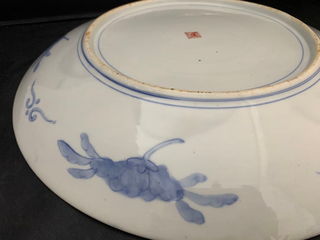 古伊万里　富士山　色絵金彩　大皿　約直径40㎝