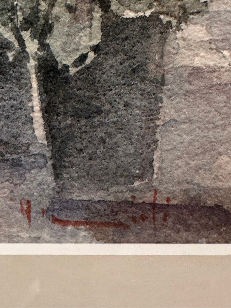 水彩画原画額装　パリの景色