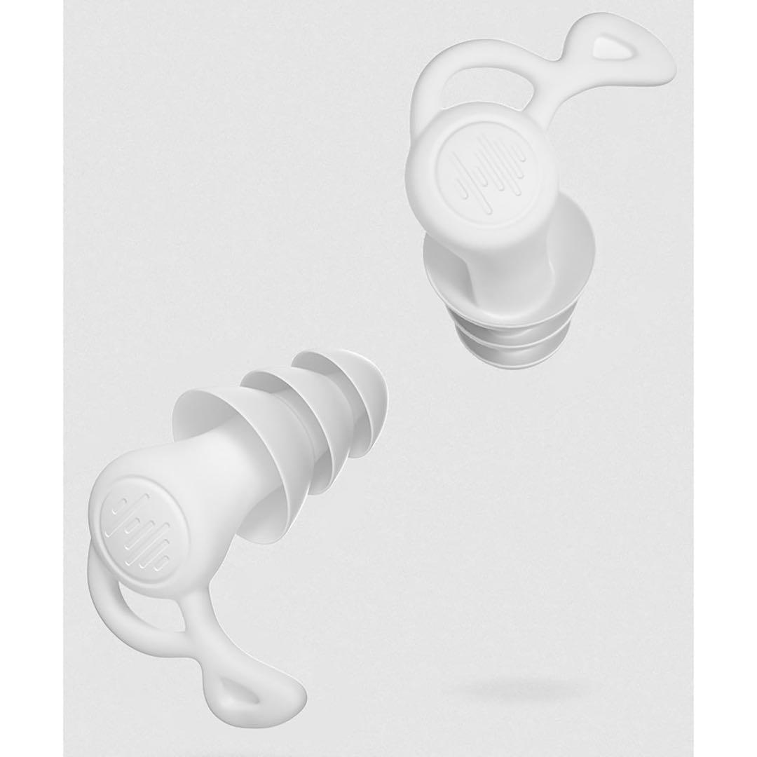 耳栓 睡眠用 遮音 ノイズ低減 騒音低減耳栓 睡眠 旅行 学習 黒・白 各1ペア