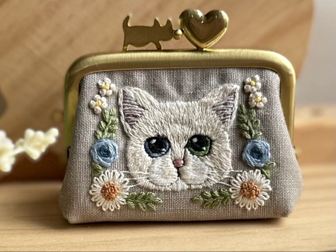 うさこ様　手刺繍猫のがま口　3点