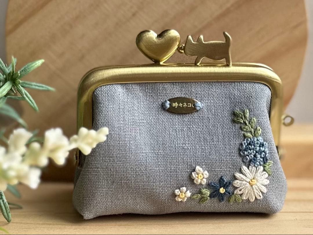 うさこ様　手刺繍猫のがま口　3点