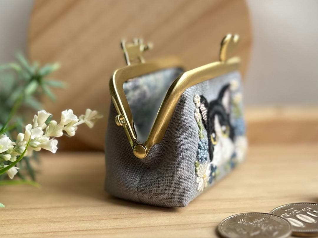 うさこ様　手刺繍猫のがま口　3点