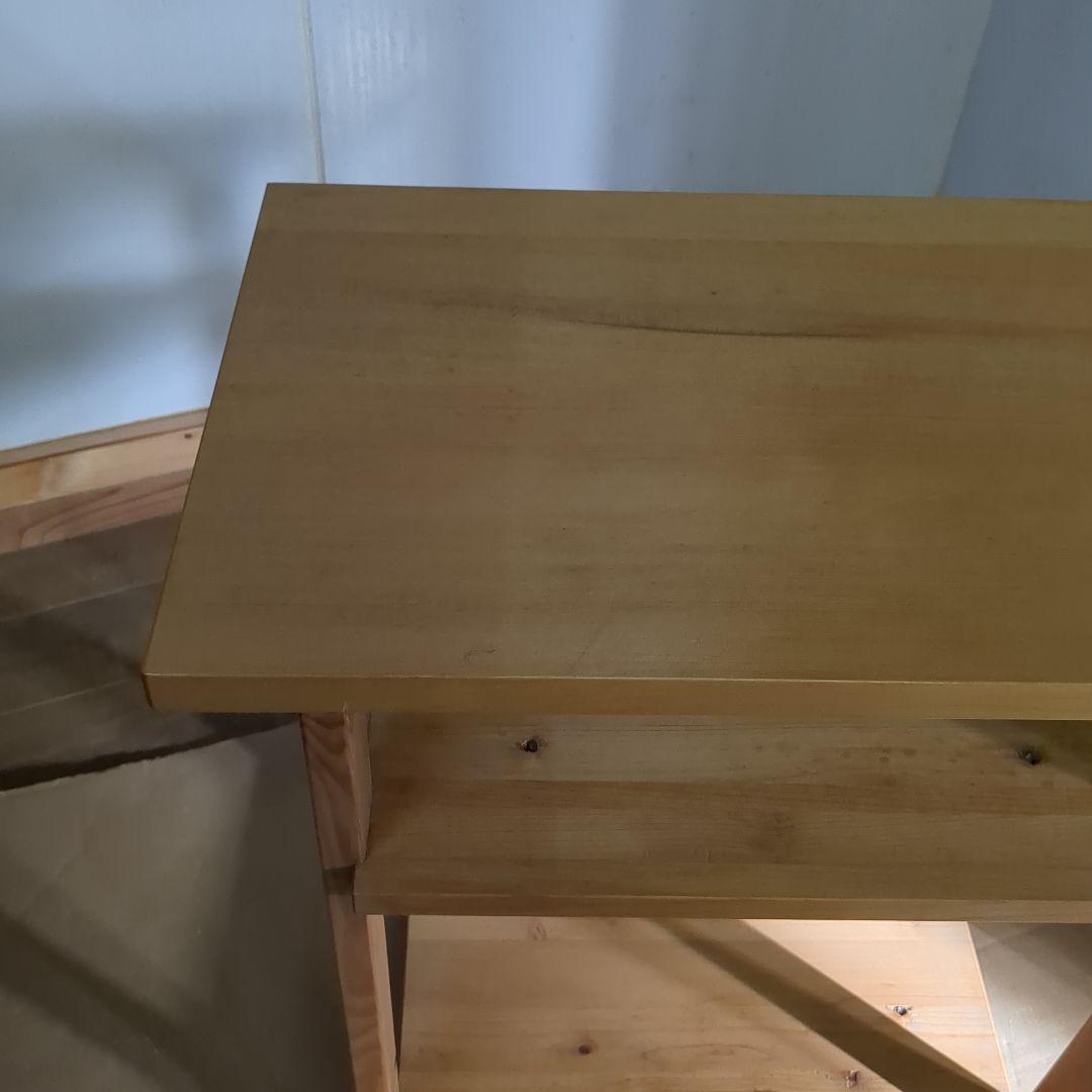 木製 3段シェルフ　棚　サイドテーブル　荷物置き　ナチュラル　ハンドメイド