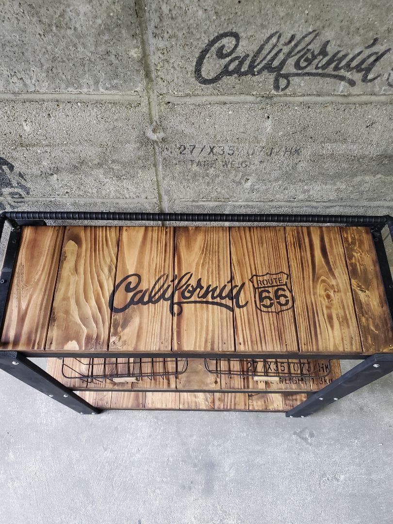 鉄筋バーラック　木製ラック　棚　収納　男前インテリア　インダストリアル 1010