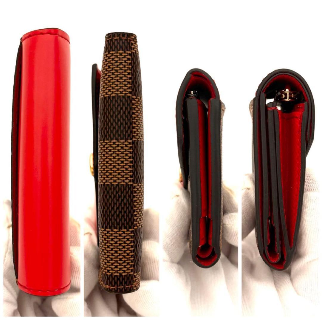 新品同様　ルイヴィトン　ダミエ　ポルトフォイユ　ゾエ　コクリコ