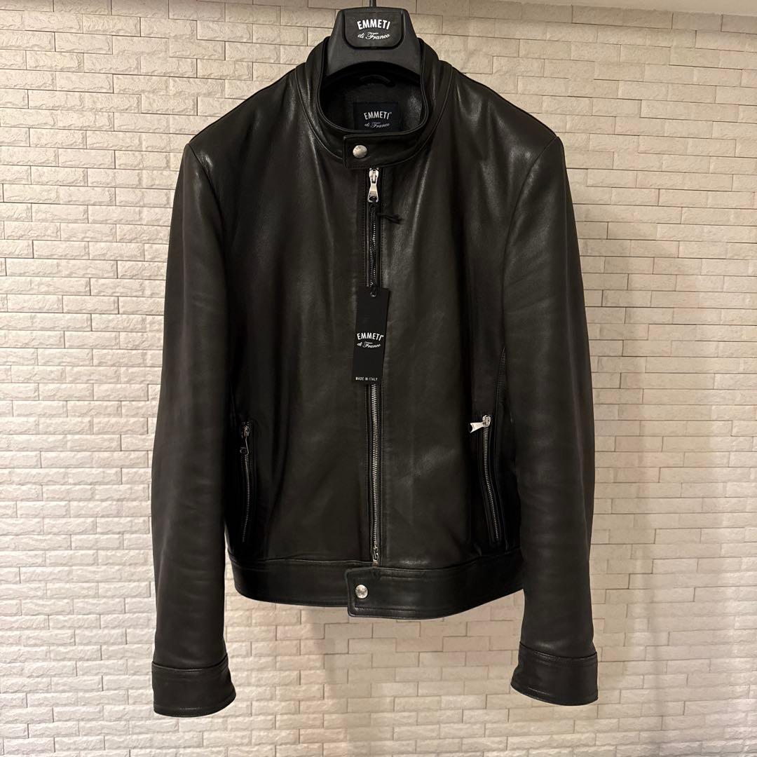 つ*ん様 EMMETI ANDREA 44 ブラックレザー シングルライダースジ