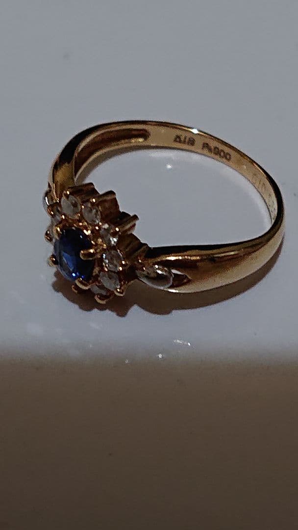 k18 pt900コンビフラワーモチーフリング