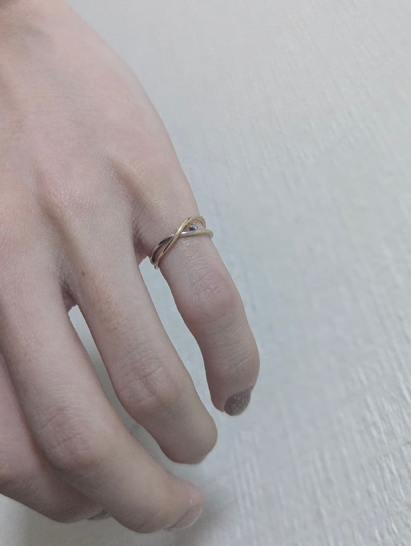 ete 10k クロスダイヤピンキーリング 1号