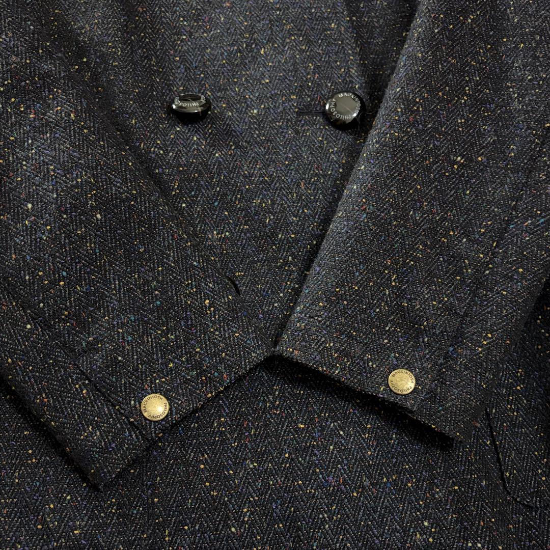 マッキントッシュフィロソフィー ネップツイード ダブルコート ネイビー 2way