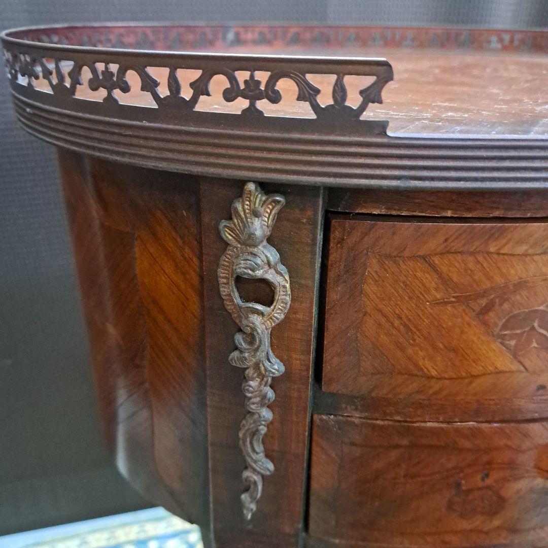 アンティークマリネール調 陶板象嵌 サイドテーブル コンソール 飾り棚 猫脚