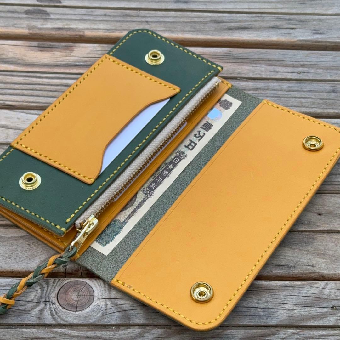 栃木レザー　ロング　トラッカーウォレット