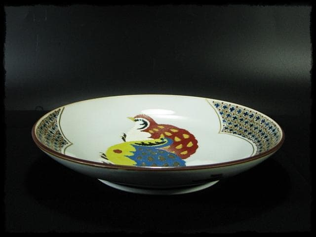 色絵 飾皿 武腰 昭一郎 九谷庄三洞 四代 善平 師北出塔次郎 茶道具 d180