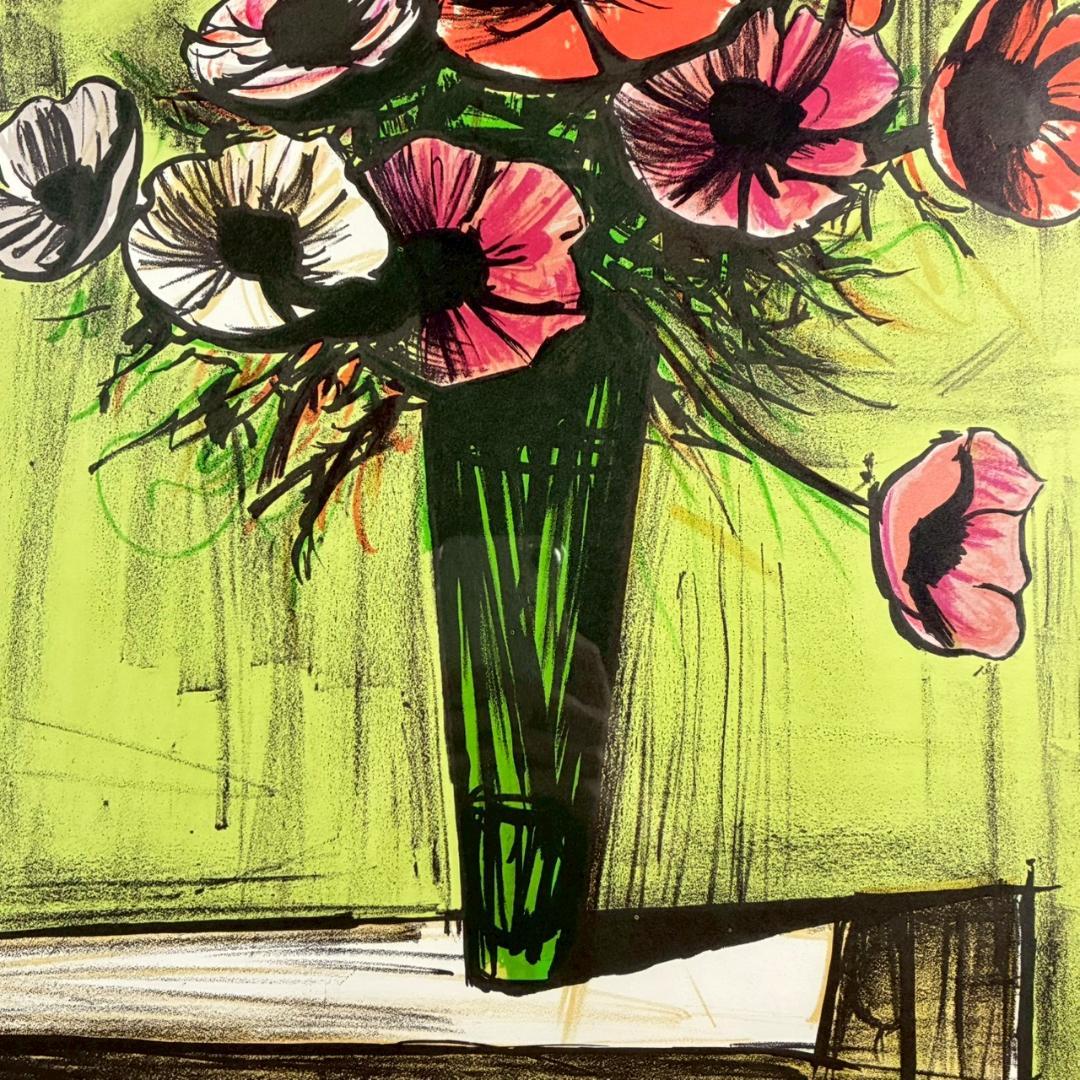 美品 ベルナール・ビュッフェ「アネモネ」リトグラフ・ソルリエ版 大作 フランス